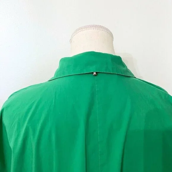 MARINA RINALDI SPORT GREEN COTTON-POPLIN DRESS - 16 - Picture 5 of 9